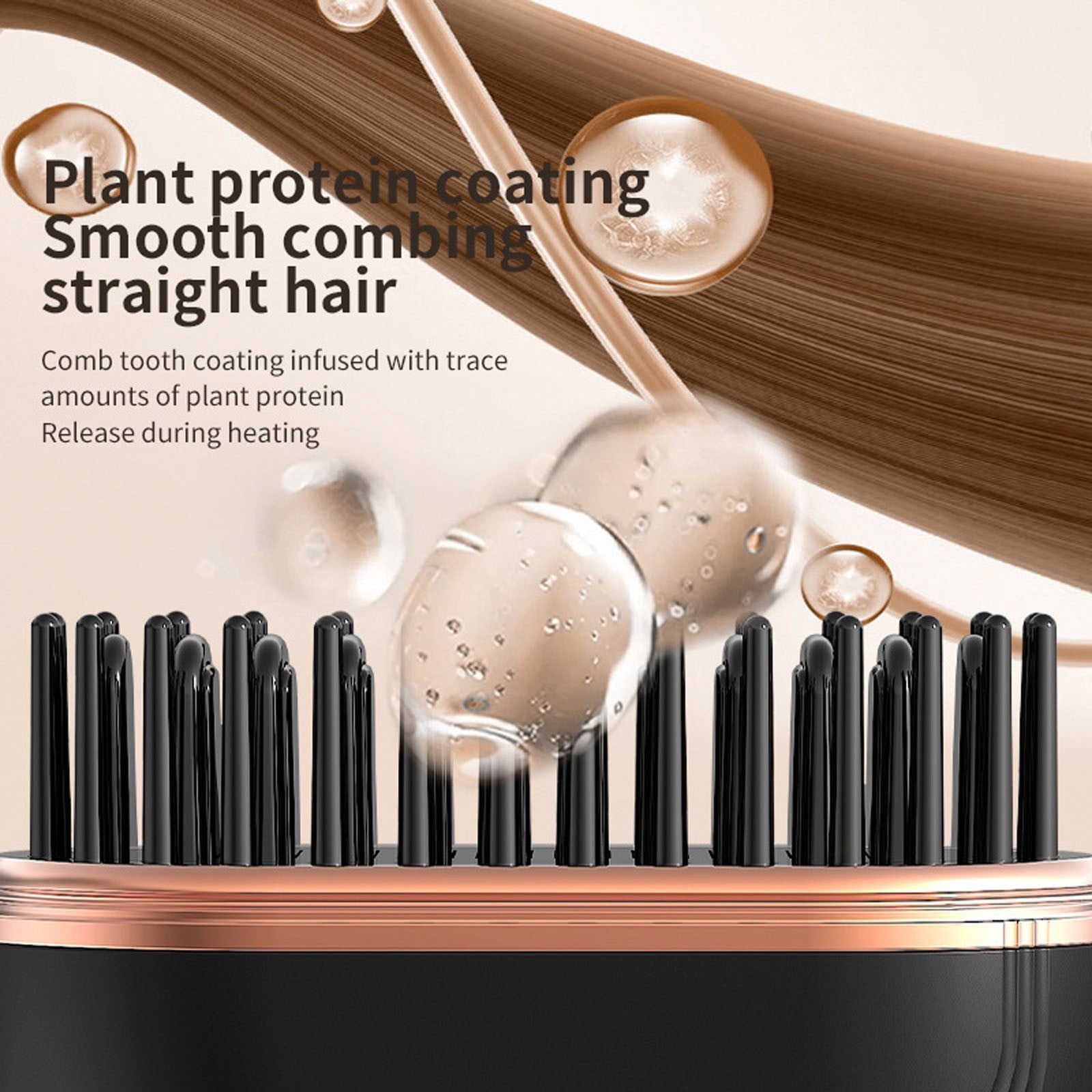 Wireless Mini Hair Straightener Brush | Portable No-Damage Styling Comb with 3 Heat Settings 160°F-392°F | Lcd Display & Fast Charging | 60+ Min Battery Life | Travel Hair Care Tool