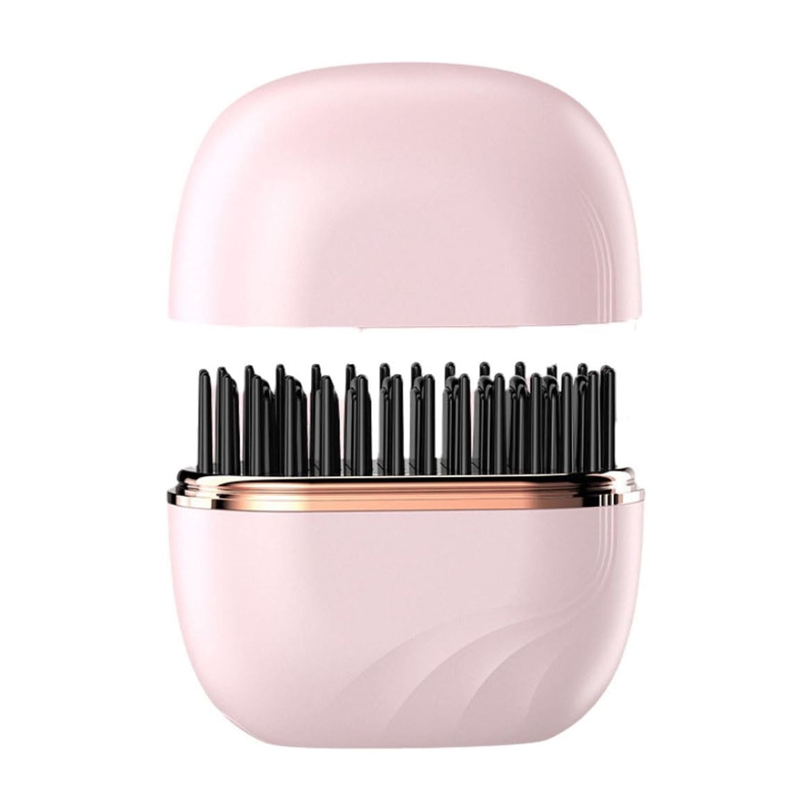 Wireless Mini Hair Straightener Brush | Portable No-Damage Styling Comb with 3 Heat Settings 160°F-392°F | Lcd Display & Fast Charging | 60+ Min Battery Life | Travel Hair Care Tool - Actual Color: Pink #2