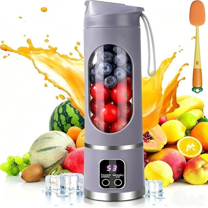 Portable Fruit Cup Blenders Digital Multimode Juicer Blender with Smart LED Display 12-Blade 3-Speed Control USB-C Fast Charging 450ML Leakproof Cup for Fresh Juices at Home Home Essentials Valentine'S Gift for Bf Valentine'S Gift for Wife