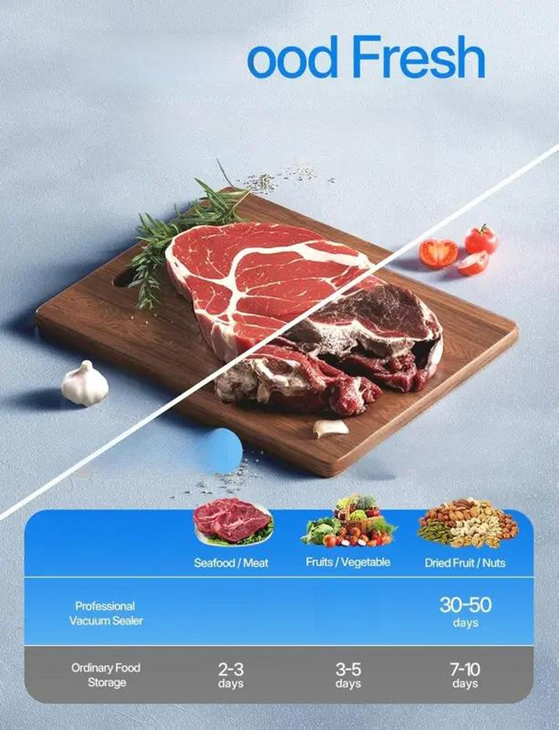 SUMNEW Vacuum Sealer Machine-With 50 Free Vacuum Bags-Semi-Automatic,120V Plug-Powered-Kitchengadgets-Dry and Moist Food Storage-Fridge Organizers and Storage-Kitchen Utensils