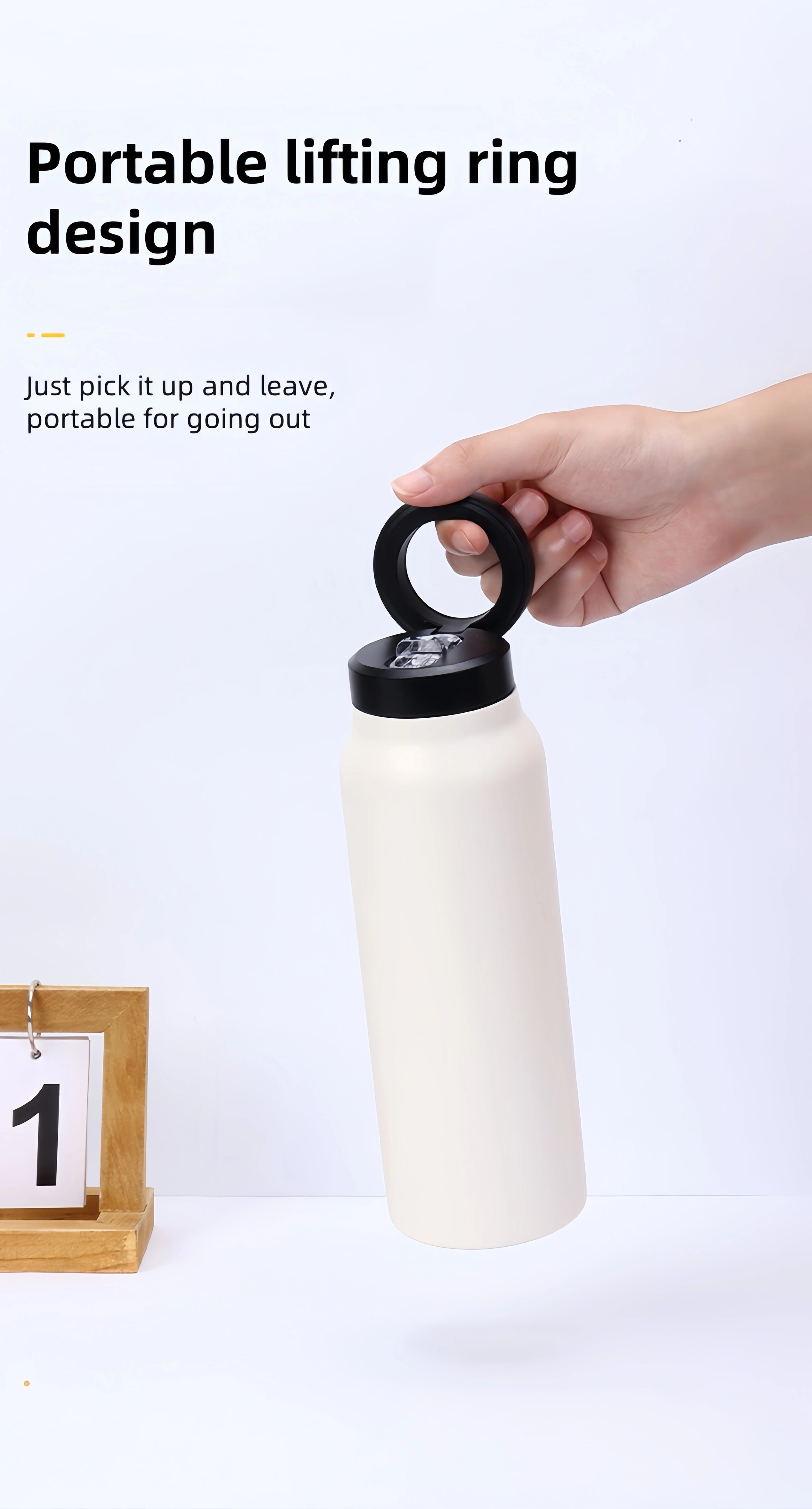 Insulated Water Bottle with Magnetic Phone Holder – 24oz