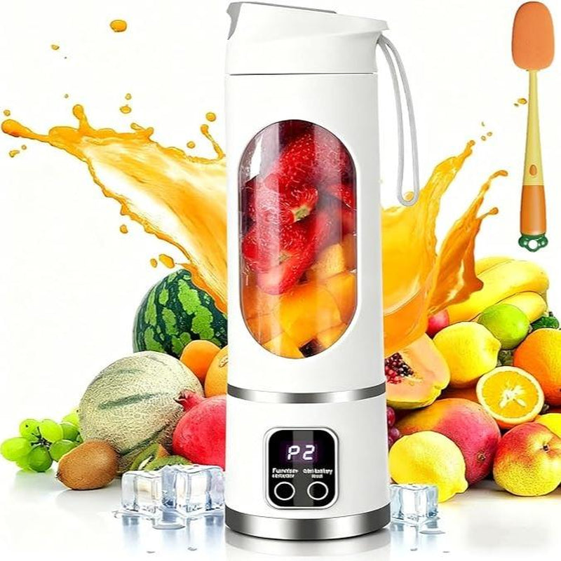 Portable Fruit Cup Blenders Digital Multimode Juicer Blender with Smart LED Display 12-Blade 3-Speed Control USB-C Fast Charging 450ML Leakproof Cup for Fresh Juices at Home Home Essentials Valentine'S Gift for Bf Valentine'S Gift for Wife
