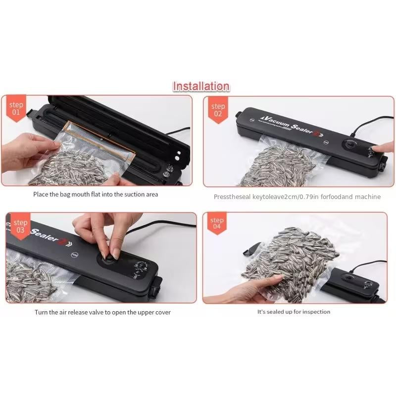 SUMNEW Vacuum Sealer Machine-With 50 Free Vacuum Bags-Semi-Automatic,120V Plug-Powered-Kitchengadgets-Dry and Moist Food Storage-Fridge Organizers and Storage-Kitchen Utensils