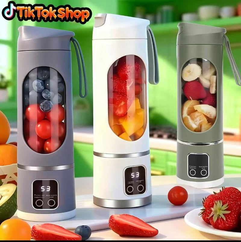 Portable Fruit Cup Blenders Digital Multimode Juicer Blender with Smart LED Display 12-Blade 3-Speed Control USB-C Fast Charging 450ML Leakproof Cup for Fresh Juices at Home Home Essentials Valentine'S Gift for Bf Valentine'S Gift for Wife