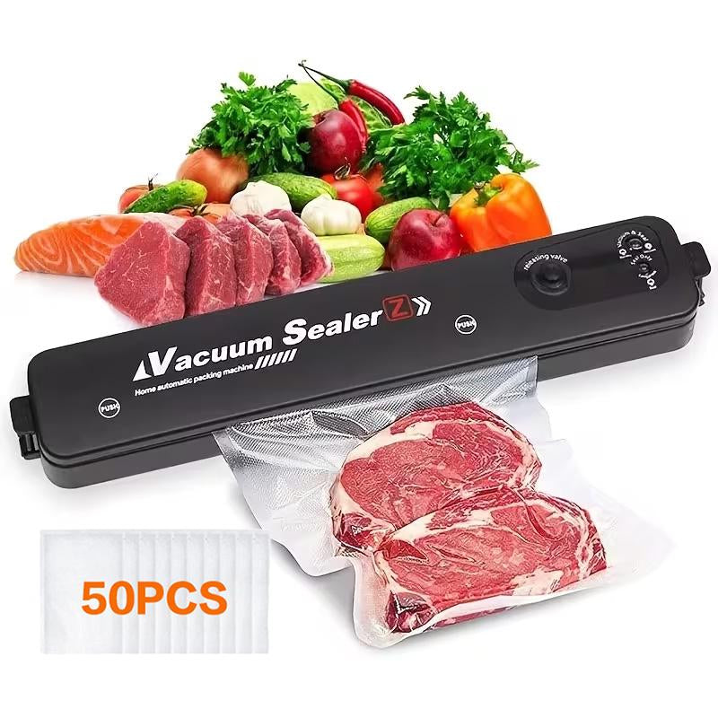 SUMNEW Vacuum Sealer Machine-With 50 Free Vacuum Bags-Semi-Automatic,120V Plug-Powered-Kitchengadgets-Dry and Moist Food Storage-Fridge Organizers and Storage-Kitchen Utensils