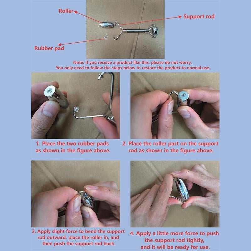 3-In-1 Facial Massage Care Set, 1 Set Stainless Steel Ice Face Roller & Scraping Set, Facial Care Tool for Lifting, Shaping and Massage, Home Beauty Tool